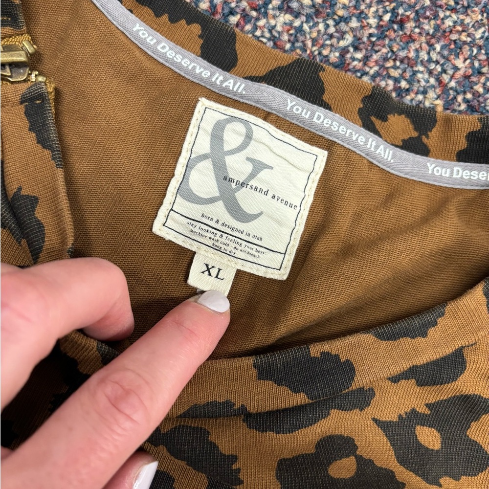Ampersand Ave Leopard Print Sweatshirt - Picture 2 of 2